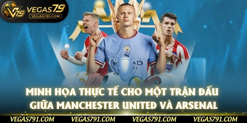 Minh họa thực tế cho một trận đấu giữa Manchester United và Arsenal